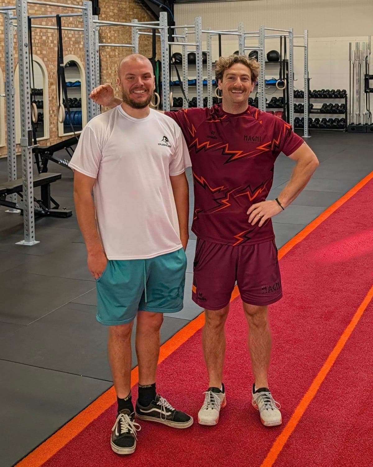 Jake with their coach at Magni Fitness